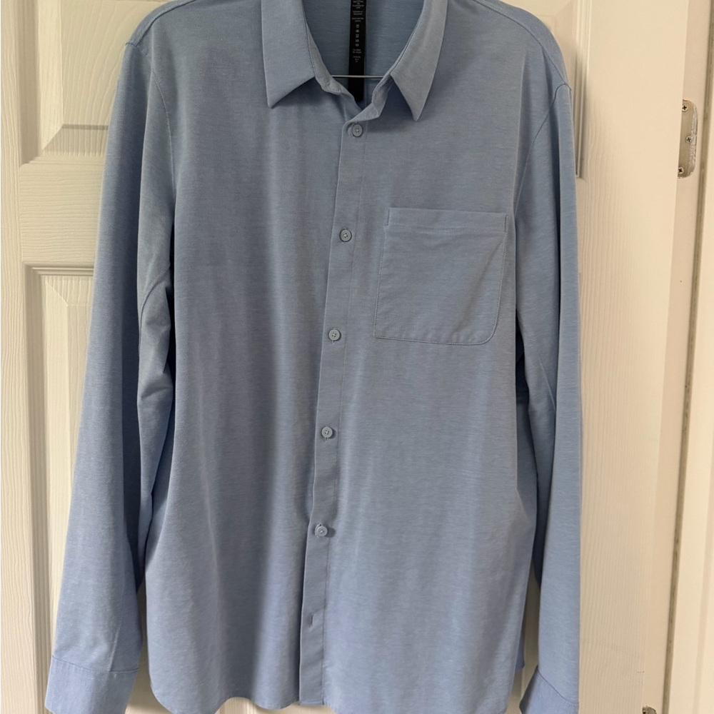 lululemon athletica Light Blue Long Sleeve Button-Up Shirt